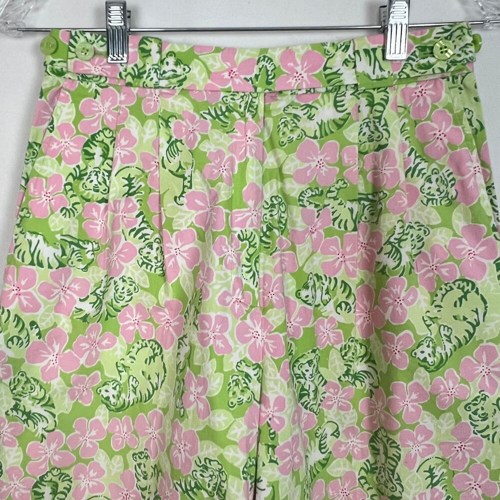 Vintage Lilly Pulitzer Shorts Womens 4 Culotte High-Rise Fairy Floral Whimsical - Picture 4 of 7